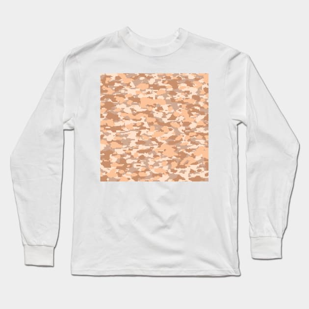 Light Brown Camo pattern digital Camouflage Long Sleeve T-Shirt by Tshirtstory